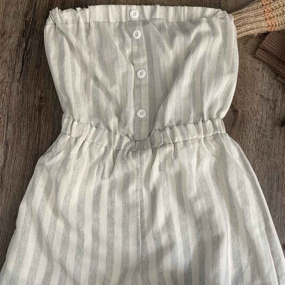 white/grey romper